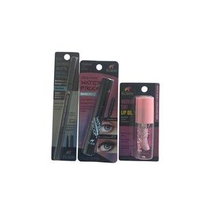 Kokie Nourish Tint Lip Oil , Mascara &Mahogany BrownMatte Brow Pencil Glossy~3pk